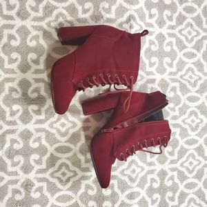 Faux Suede Maroon Booty